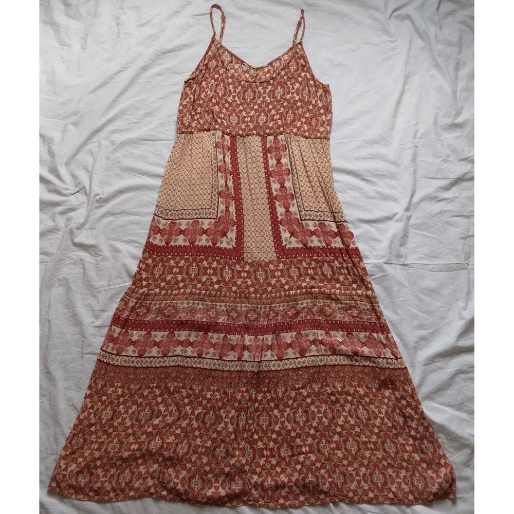 Patrons of Peace Sleeveless Maxi Dress Sundress Boho Chic Festival Womens Small - Picture 8 of 13